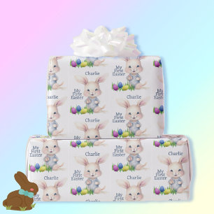 My First Easter Bunny Add Child's Name Gift Wrapping Paper