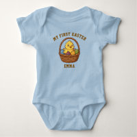 My First Easter Chick Baby Bodysuit | Custom Name