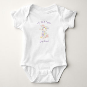 My First Easter Flower Bunny Rabbit Baby Bodysuit