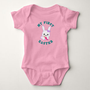 My First Easter Girl's Pink Baby Bodysuit