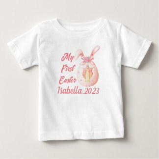 My First Easter Religious Jesus Bunny Egg Girl Baby T-Shirt