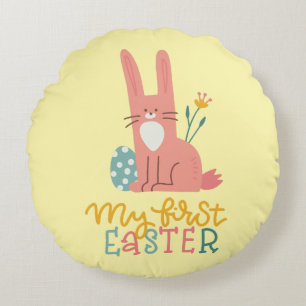 My First Easter Round Pillow