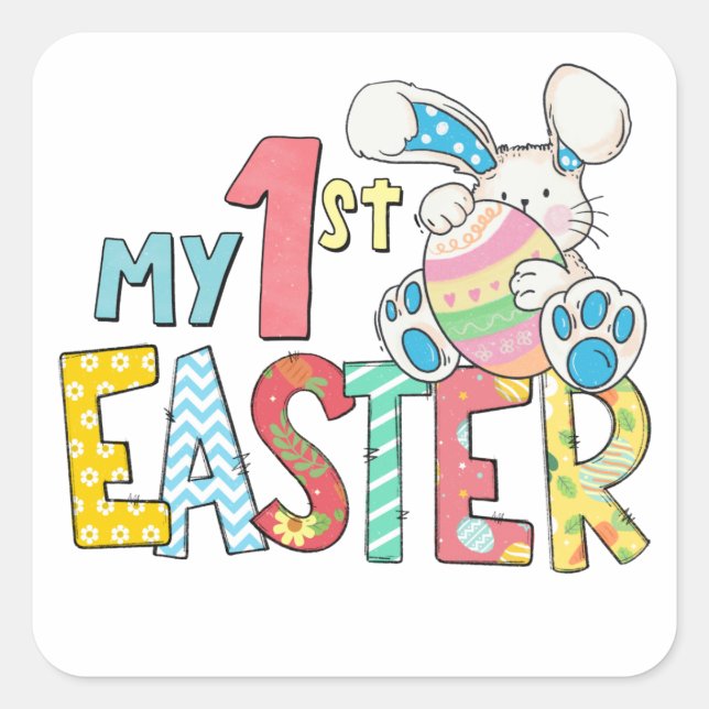 My First Easter! Square Sticker (Front)