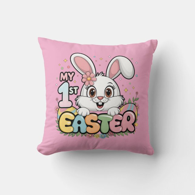 MY First Easter Throw Pillow (Front)