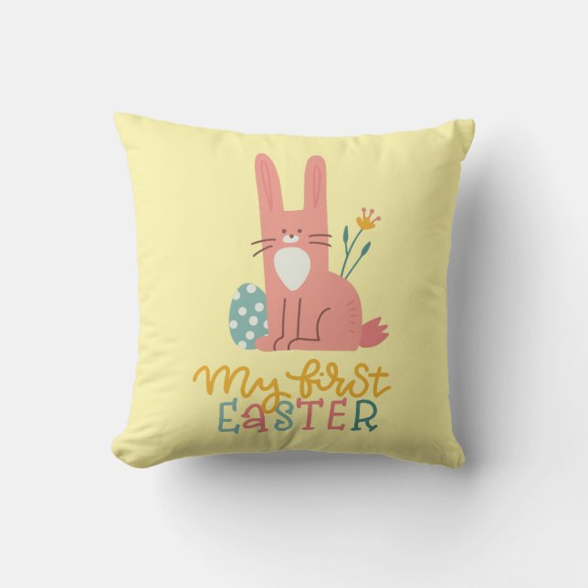 My First Easter Throw Pillow (Front)