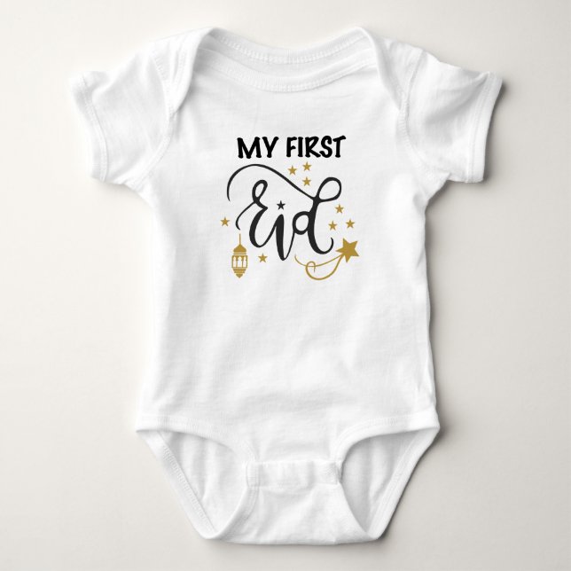 My First Eid Baby Suit Bodysuit (Front)