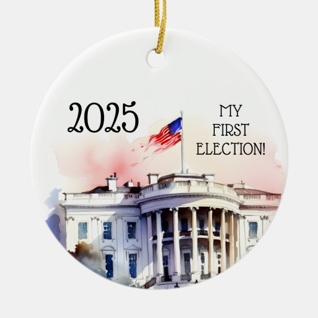 My First Election, I voted  Ceramic Ornament (Front)