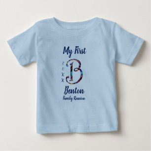 My First Family Reunion Letter B Tie-Dye Monogram Baby T-Shirt