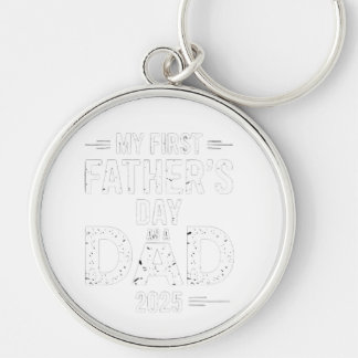 My First Father's Day As A Dad 2025 Keychain