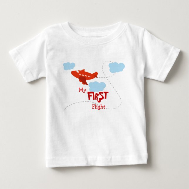 My First Flight Baby T-Shirt (Front)