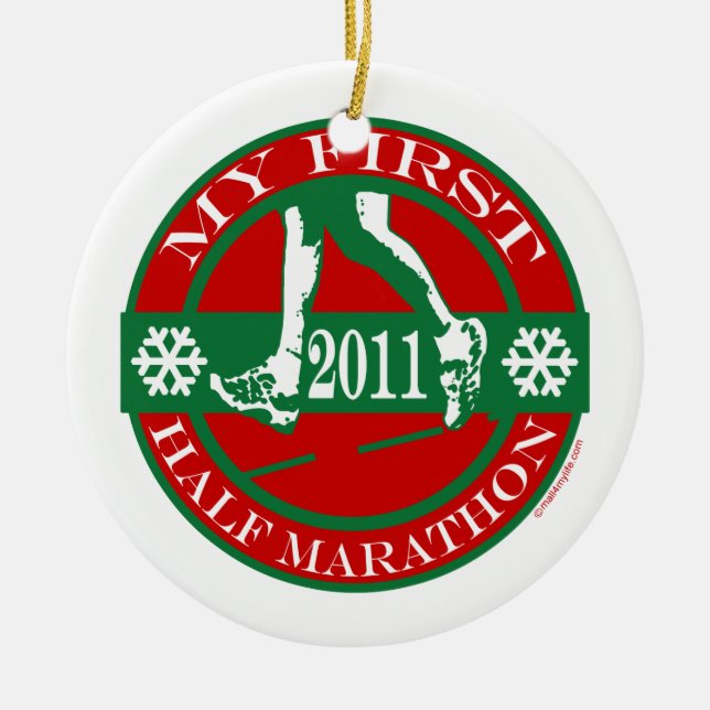 My First Half Marathon - 2011 Ceramic Ornament (Front)