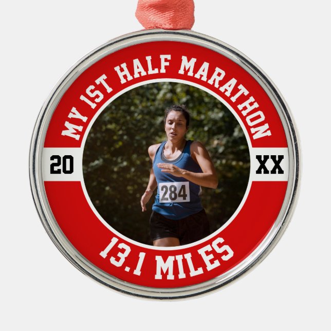 My First Half Marathon Runner 1st Running 13 1 Metal Ornament (Front)
