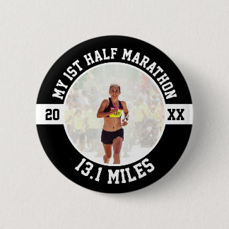 My First Half Marathon Running 1st Runner 13 1 2 Inch Round Button