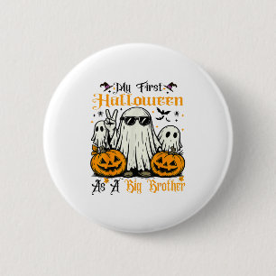 My First Halloween As A Big Brother Ghost Pumpkin  2 Inch Round Button