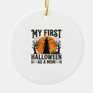 My First Halloween as a Mom Vintage Halloween Desi Ceramic Ornament