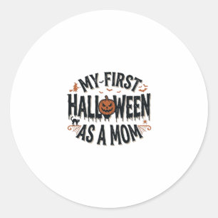 My First Halloween as a Mom Vintage Halloween Desi Classic Round Sticker