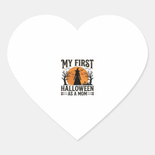 My First Halloween as a Mom Vintage Halloween Desi Heart Sticker
