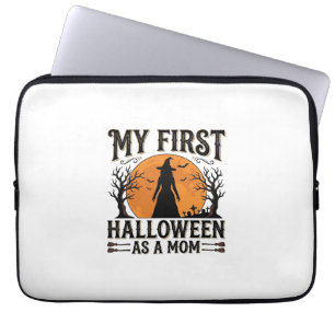 My First Halloween as a Mom Vintage Halloween Desi Laptop Sleeve