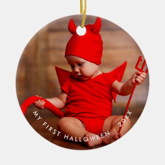 My First Halloween Ceramic Ornament (Front)