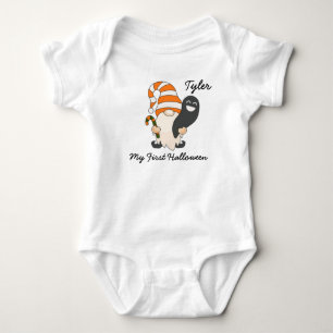 My First Halloween Cute Gnome with Ghost Baby Bodysuit