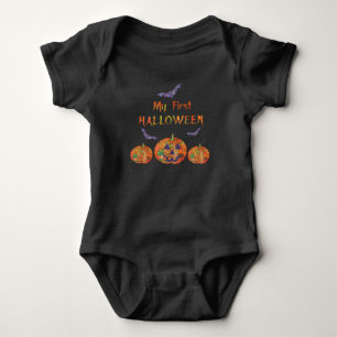 My First Halloween for Baby: Pumpkins and Bats Baby Bodysuit