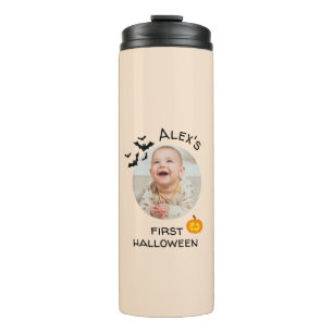 My First Halloween Mug Custom Photo Pumpkin & Bats