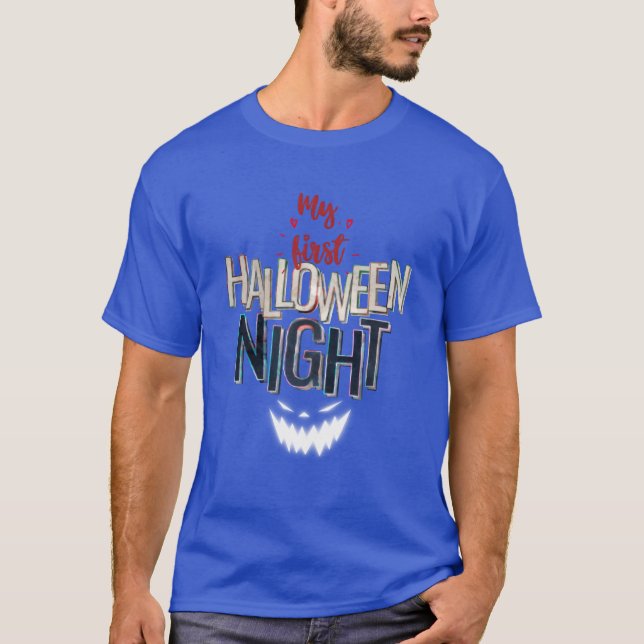 My First Halloween Night Funny Spooky Halloween fa T-Shirt (Front)