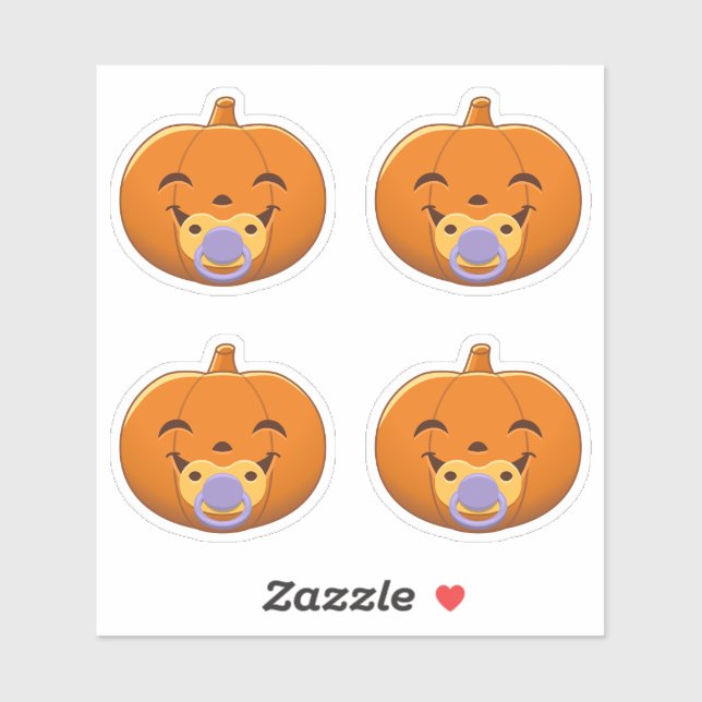 My First Halloween Pacifier Pumpkin Set of 4 (Sheet)