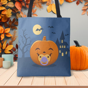 My First Halloween Pacifier Pumpkin Tote Bag