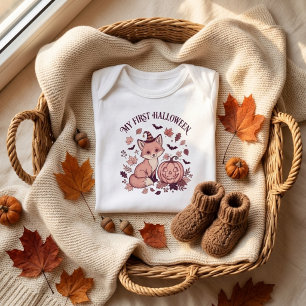 My First Halloween pink Baby Bodysuit
