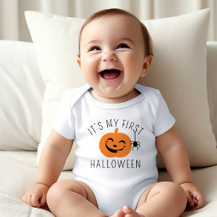 My First Halloween Pumpkin Spider Baby Boy Bodysuit