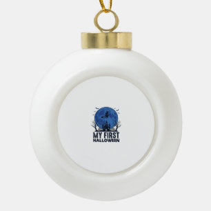 My First Halloween Vintage Engraving Kids Design_1 Ceramic Ball Christmas Ornament