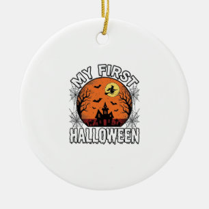 My First Halloween Vintage Toddler Shirt Design_1 Ceramic Ornament