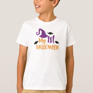 My First Halloween, Witch Hat, Pointy Hat, Bats T-Shirt