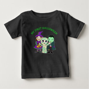 My First Halloween Witch, Mummy and Vampire Baby T-Shirt