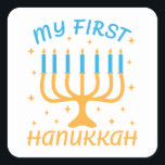 My First Hanukkah Square Sticker<br><div class="desc">My First Hanukkah</div>