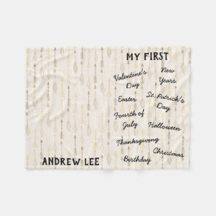 "My First" Holiday Milestone Baby Blanket
