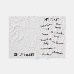 "My First" Holiday Milestone Baby Blanket