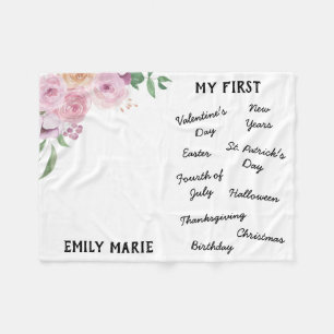 "My First" Holiday Milestone Baby Blanket