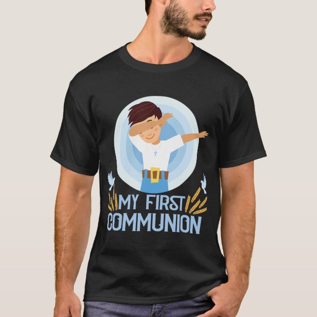 My First Holy Communion Dabbing Boy T-Shirt (Front)