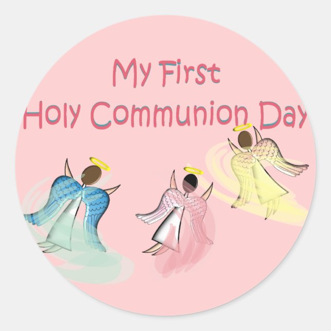My First Holy Communion Day Gifts Classic Round Sticker (Front)