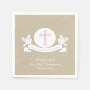 My First Holy Communion Girl's Personalized Napkin