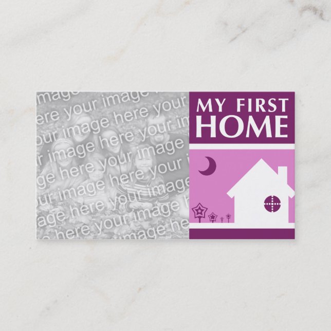 my first home (mod mauve) business card (Front)