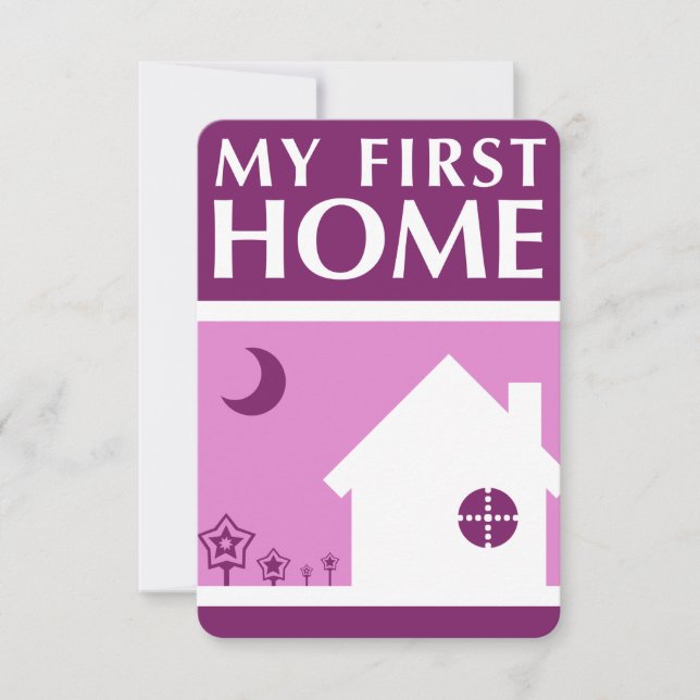 my first home (mod mauve) invitation (Front)