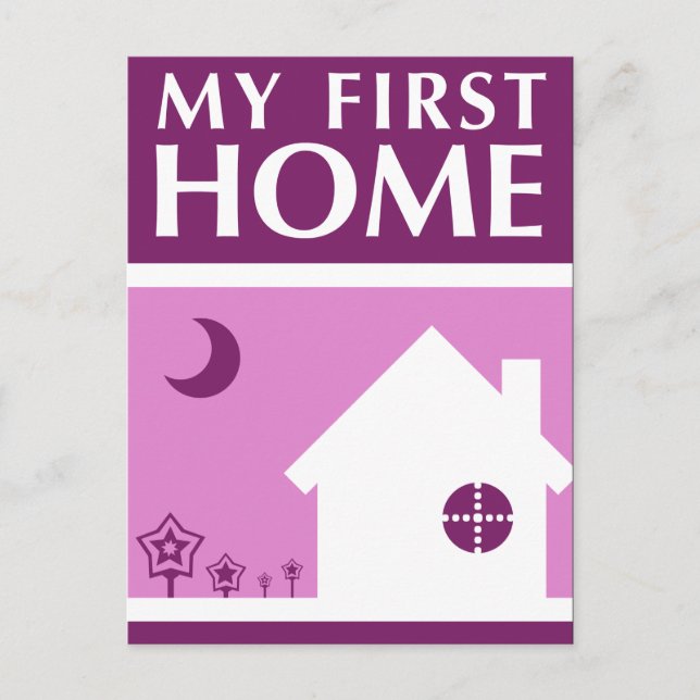 my first home (mod mauve) postcard (Front)