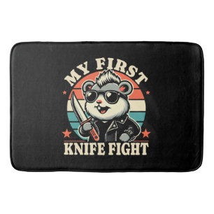 My First Knife Fight - Cool Hamster Bath Mat