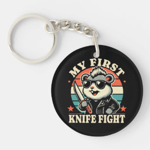 My First Knife Fight - Cool Hamster Keychain