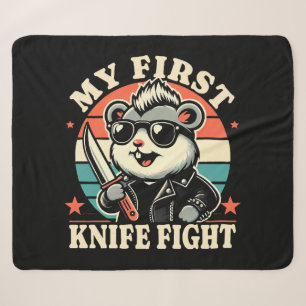 My First Knife Fight - Cool Hamster Sherpa Blanket