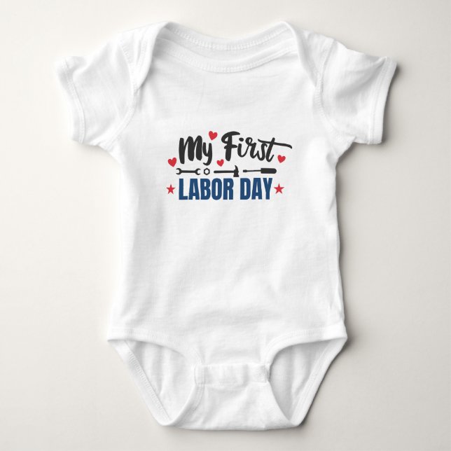 My First Labor Day Baby Bodysuit (Front)