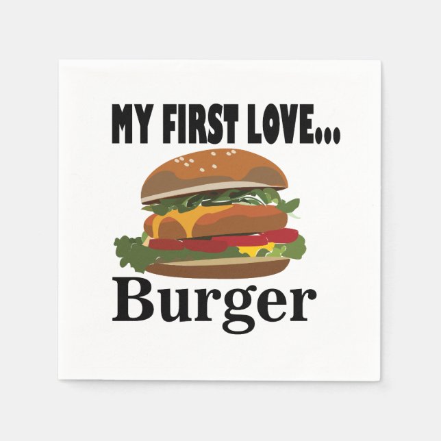 My First Love Burger Party Napkin (Front)